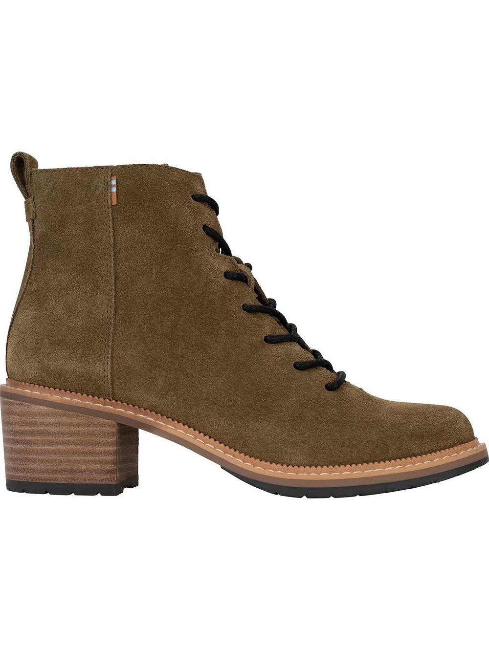 TOMS Finn Boots Olive Green Suede Lace and Zipper Closure Size 9 - Picture 5 of 9